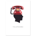 The Signal — vintage telephone head silhouette art print, digital download